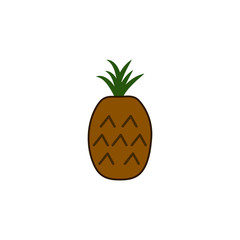 Poster - a pineapple colored icon. Element of fruits and vegetables icon for mobile concept and web apps. Colored a pineapple icon can be used for web and mobile. Premium icon