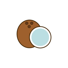 Poster - coconut colored icon. Element of fruits and vegetables icon for mobile concept and web apps. Colored coconut icon can be used for web and mobile. Premium icon