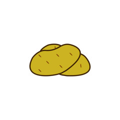 Poster - potato colored icon. Element of fruits and vegetables icon for mobile concept and web apps. Colored potato icon can be used for web and mobile. Premium icon
