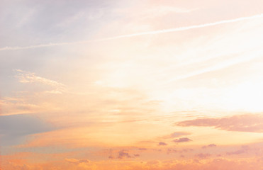 Wall Mural - background of colorful sky concept: dramatic sunset with twilight color sky and clouds