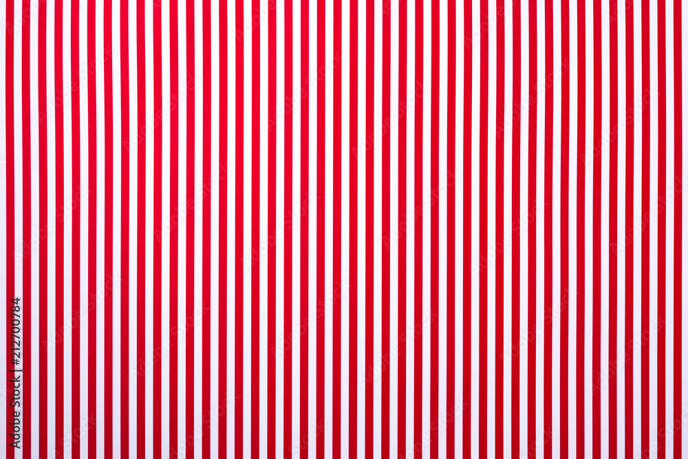 top view of white and red striped surface for background - obrazy, fototapety, plakaty 