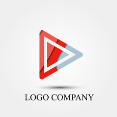 Poster - play, vector logo, symbol, icon for logo company