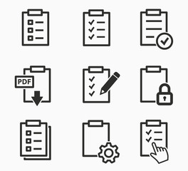 Poster - vector icons set - paper, documents, file, format, archive, folder, office, pdf, ets.