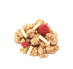 Wall Mural - Pile of breakfast muesli isolated