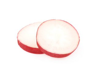 Wall Mural - Sliced radish isolated