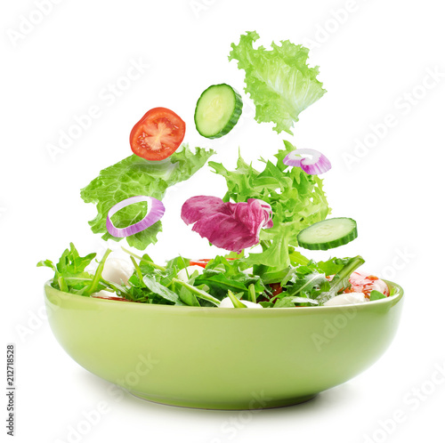 Cuadros en Lienzo Fresh mixed vegetables salad in a bowl