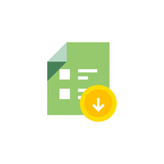 Poster - Download document icon - flat vector illustration isolated on white background.