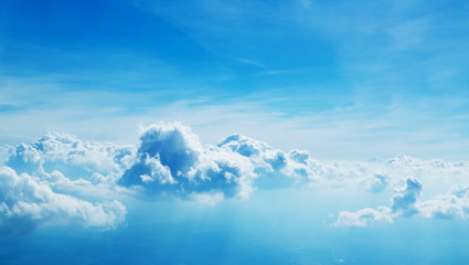 Wall Mural - above the clouds. beautiful above sky panoramic view