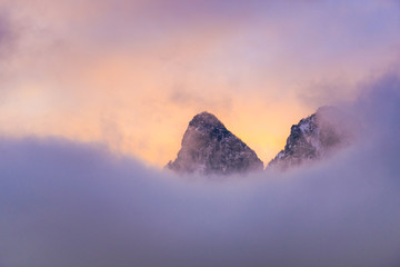 Wall Mural - Amazing clouds in Bucegi Mountains, Romania