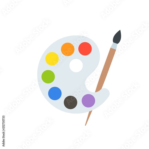 Fotografía Paint palette and paint brush, art equipment