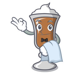 Wall Mural - Waiter irish coffee mascot cartoon