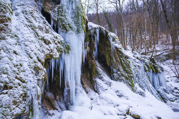 Beusnita waterfall in the winter