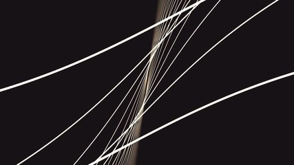 Poster - Loopable Background with nice abstract, futuristic colorful lines. Colorful Abstract Wavy Streaks Stripes VJ Loop Background. Bright wispy lines of light twirling slowly set against a black background