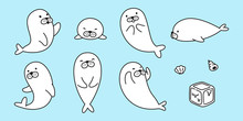 Seal Vector Logo Icon Walrus Sea Lion Bear Polar Bear Clip Art Illustration Character Cartoon Doodle