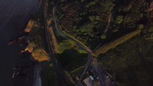 Aerial 4K Footage Of Hills In Bray During Sunset Ireland