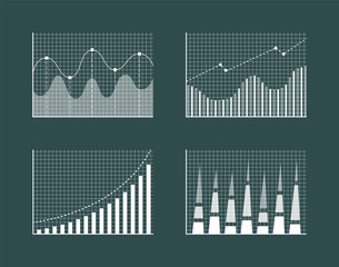 Fototapete - Business Charts Collection Vector Illustration