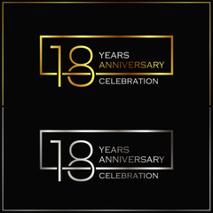 Wall Mural - 18th years anniversary celebration background