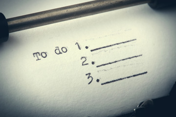 Leinwandbilder - To do list - text message on the typewriter close-up