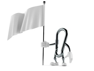 Poster - Carabiner character holding blank flag