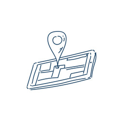 Poster - smartphone mobile map navigation applications concept on white background sketch doodle vector illustration