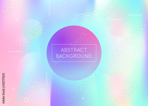 Bauhaus Background With Liquid Shapes Dynamic Holographic Fluid