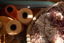 Close Up Of Silk Threads In Shop