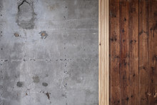 Old Reclaimed Timber And Concrete Wall