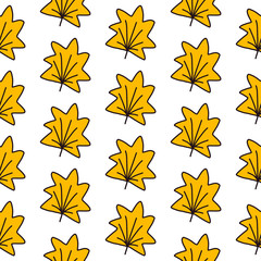 maple leaves seamless pattern