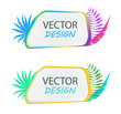 © Amarievikka - Vector banner with palm leaves. Design of tropical banner. Frame for text with palm leaves. Vector frame for banner.