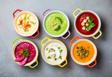 Fototapeta  - Vegetable cream soups