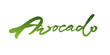 Avocado calligraphic logo. Handwritten lettering