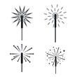 Sparkler fireworks bonfire icons set. Simple illustration of 4 sparkler fireworks bonfire vector icons for web