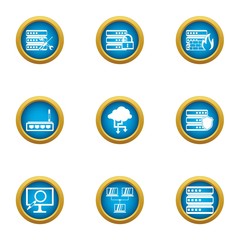 Poster - Data processing icons set. Flat set of 9 data processing vector icons for web isolated on white background