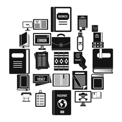 Poster - Document icons set. Simple set of 25 document vector icons for web isolated on white background