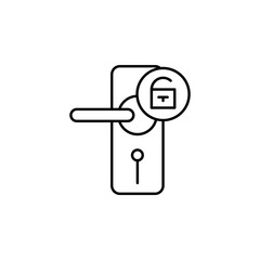 Aufkleber - open door sign icon. Element of automation icon for mobile concept and web apps. Thin line open door sign icon can be used for web and mobile. Premium icon