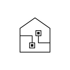 Aufkleber - smart House icon. Element of automation icon for mobile concept and web apps. Thin line smart House icon can be used for web and mobile. Premium icon