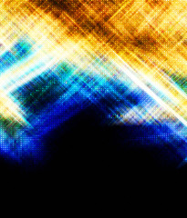 Poster - Digital blue and yellow texture on a black background