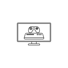 Poster - game console icon. Element of cybersport icon for mobile concept and web apps. Thin line game console icon can be used for web and mobile