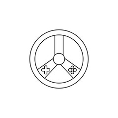 Poster - game steering wheel icon. Element of cybersport icon for mobile concept and web apps. Thin line game steering wheel icon can be used for web and mobile