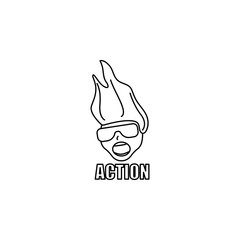 Poster - logo action games icon. Element of cybersport icon for mobile concept and web apps. Thin line logo action games icon can be used for web and mobile