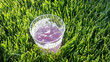 Cool glass on a warm summer day in the grass