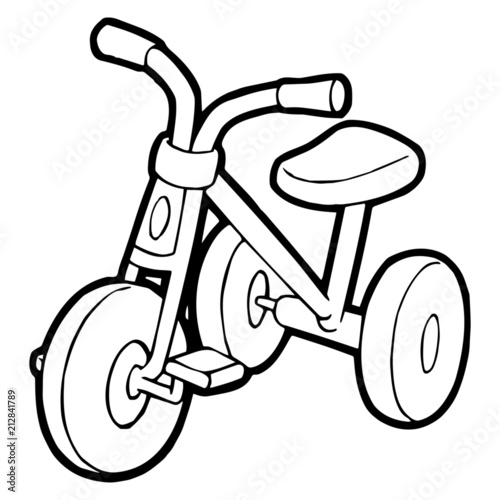 tricycle black and white