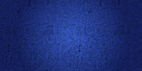 Fototapete - Soccer tournament, football league team international championship. Seamless pattern for your design