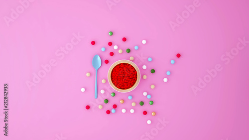 Candy Colorful On Pink Background Sweet Artwork For Coffee Shop Or Restaurant Artwork For Kid 3d Illustration Buy This Stock Illustration And Explore Similar Illustrations At Adobe Stock Adobe Stock