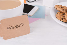Paper Card With "miss You" Text