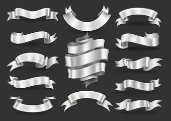 Wall Mural - white ribbon banner