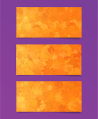 Wall Mural - set of autumn banners textured with leaves for distribution. ad, newsletters, sites and promotion.