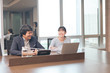 © No-Te - Business team show the teamwork, they are working and talking together before present to customer.