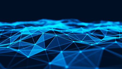 Aufkleber - Abstract technology background. Network connection structure. Science background. Big data digital background. 3d rendering.