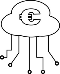 Poster - Icon - Electronic cloud with euro - vector